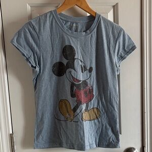 Disney Light Blue Mickey Mouse Short Sleeve Tee